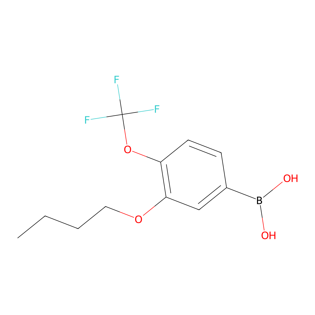 3-Butoxy-4-(trifluoromethoxy)phenylboronic acid molecular structure, CAS 2096339-68-1