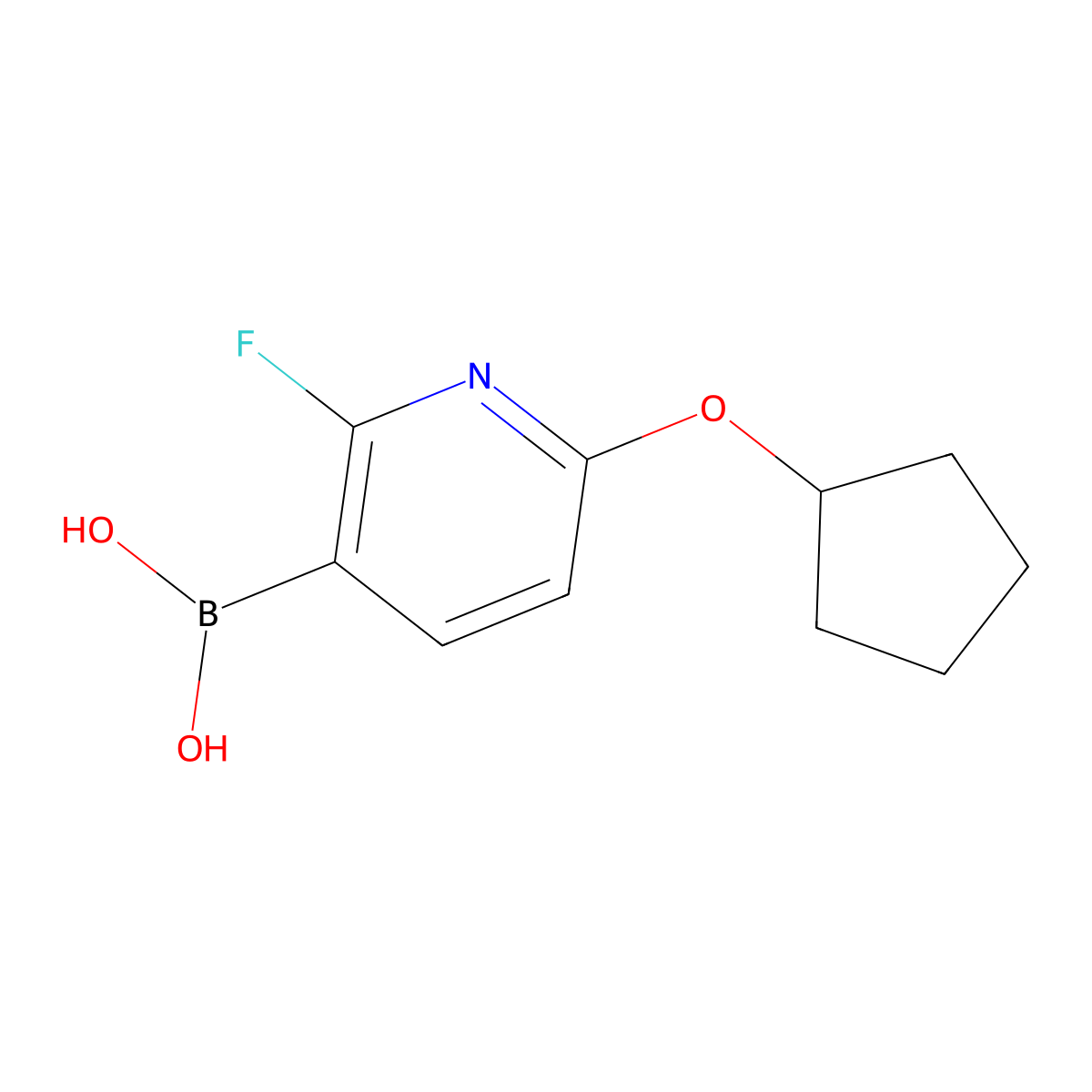 6-(Cyclopentyloxy)-2-fluoropyridine-3-boronic acid molecular structure, CAS 2096339-69-2