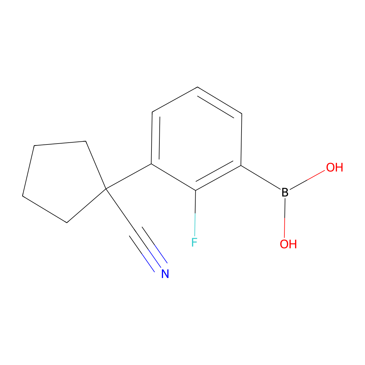 3-(1-Cyanocyclopentyl)-2-fluorophenylboronic acid molecular structure, CAS 2096339-71-6