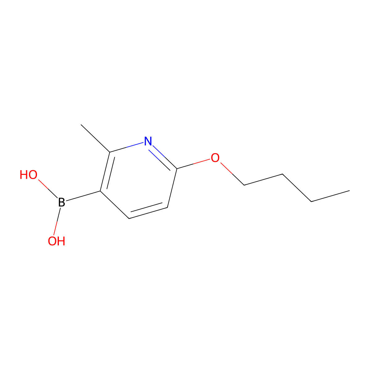 6-Butoxy-2-methylpyridine-3-boronic acid molecular structure, CAS 2096339-72-7