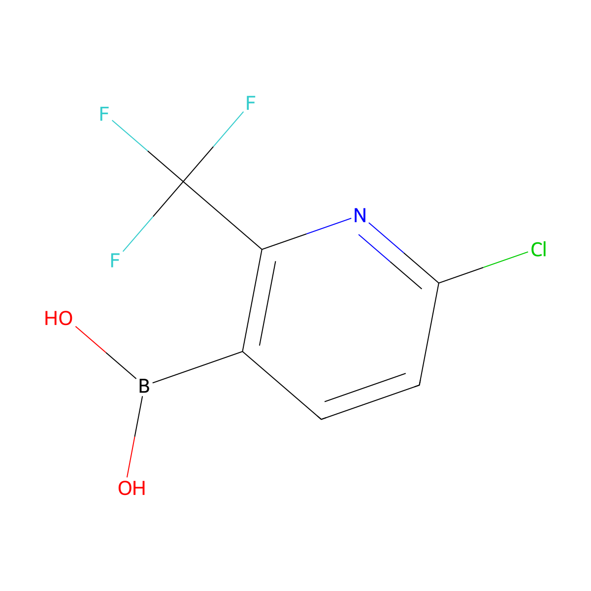 (6-Chloro-2-(trifluoromethyl)pyridin-3-yl)boronic acid molecular structure, CAS 2096339-76-1
