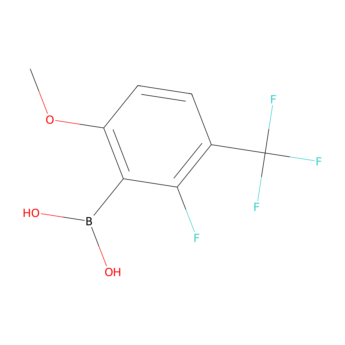 2-Fluoro-6-methoxy-3-(trifluoromethyl)phenylboronic acid molecular structure, CAS 2096339-77-2