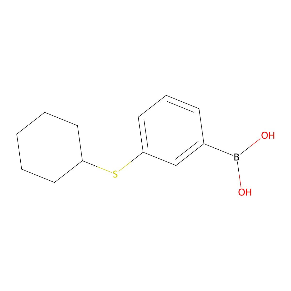 3-(Cyclohexylthio)phenylboronic acid molecular structure, CAS 2096339-78-3