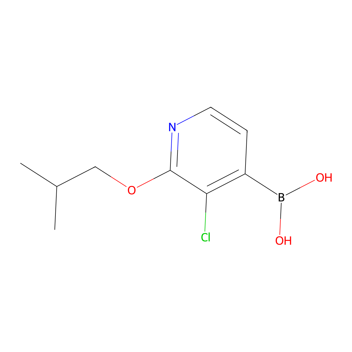 3-Chloro-2-isobutoxypyridine-4-boronic acid molecular structure, CAS 2096339-80-7
