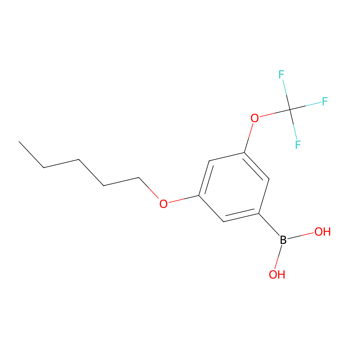 3-(Pentyloxy)-5-(trifluoromethoxy)phenylboronic acid molecular structure, CAS 2096339-81-8