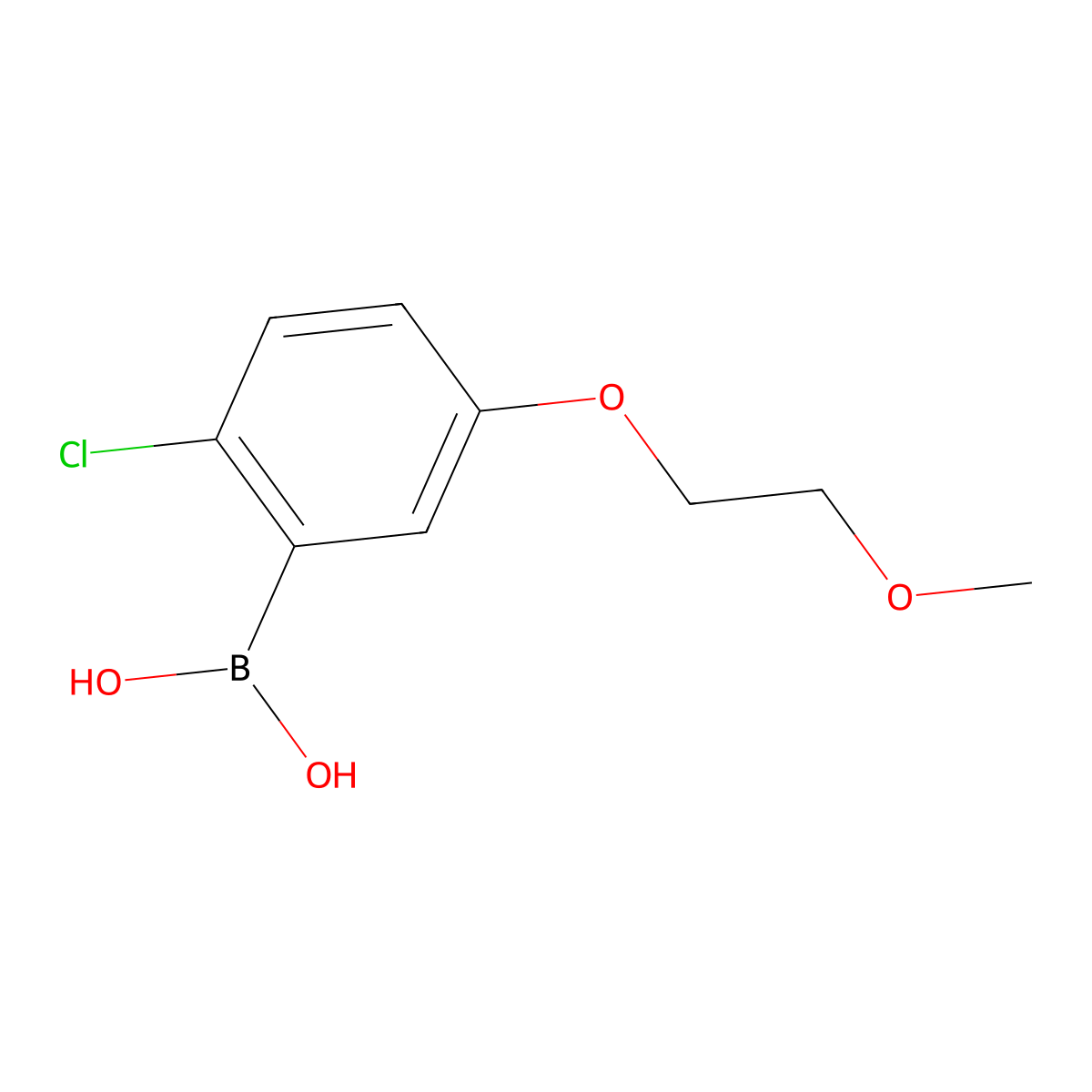 2-Chloro-5-(2-methoxyethoxy)phenylboronic acid molecular structure, CAS 2096339-83-0