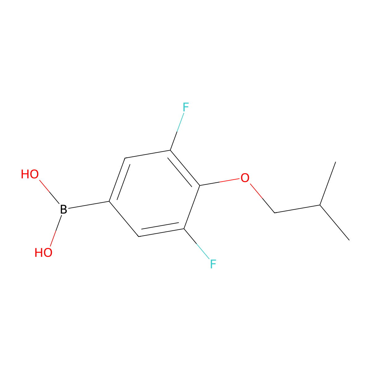 3,5-Difluoro-4-isobutoxyphenylboronic acid molecular structure, CAS 2096339-84-1