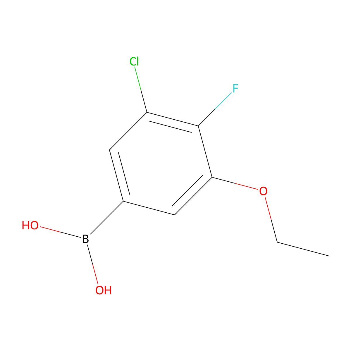 3-Chloro-5-ethoxy-4-fluorophenylboronic acid molecular structure, CAS 2096339-86-3