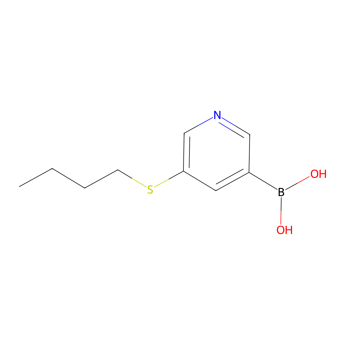 5-(Butylthio)pyridine-3-boronic acid molecular structure, CAS 2096339-87-4
