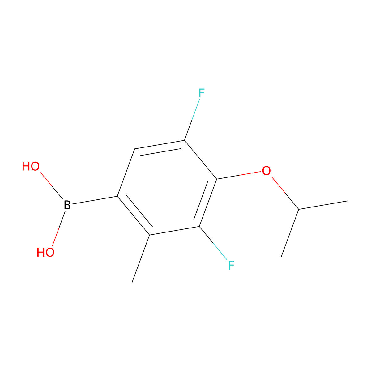 3,5-Difluoro-4-isopropoxy-2-methylphenylboronic acid molecular structure, CAS 2096339-88-5