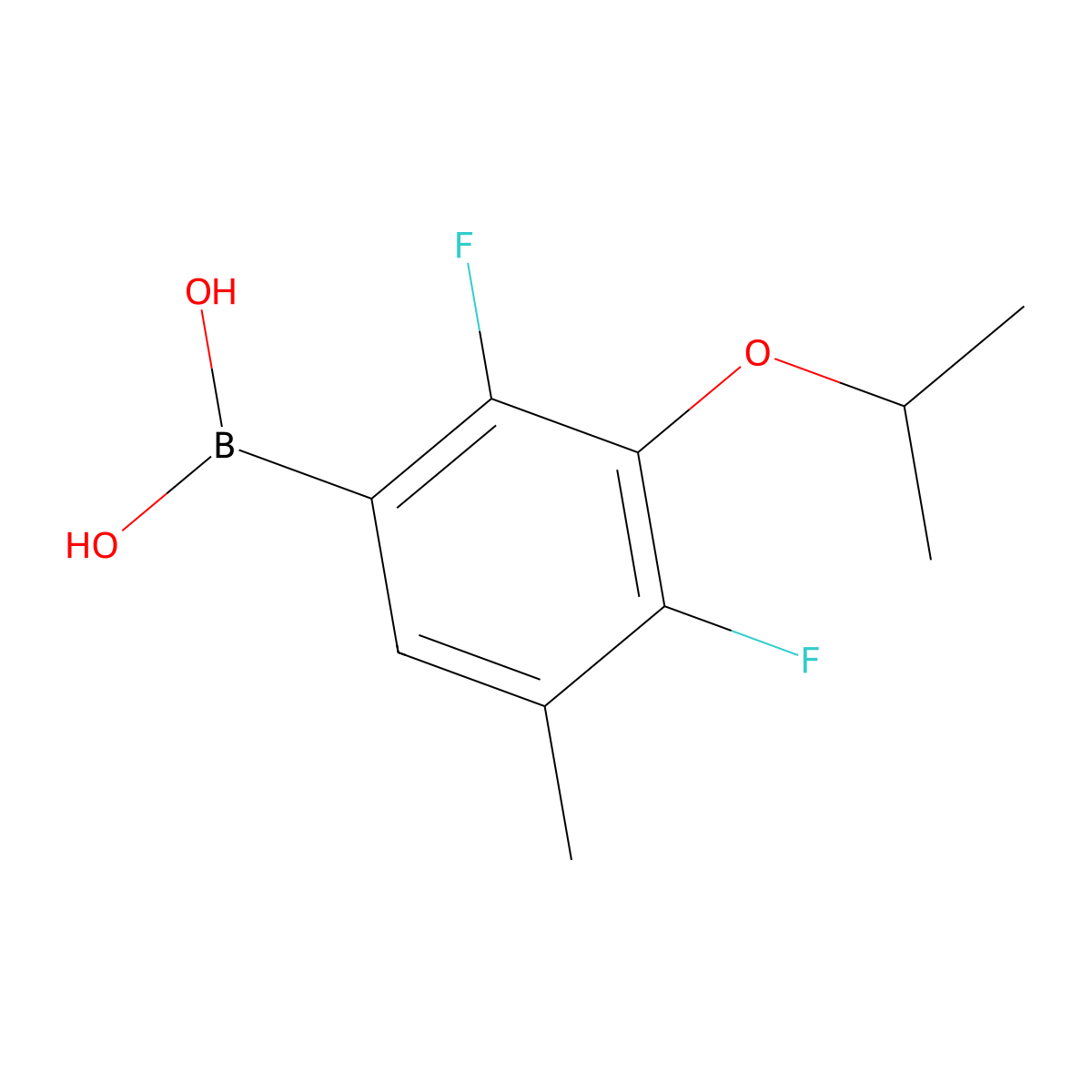 2,4-Difluoro-3-isopropoxy-5-methylphenylboronic acid molecular structure, CAS 2096339-90-9