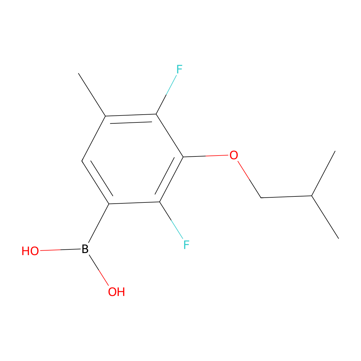 2,4-Difluoro-5-methyl-3-(2-methylpropoxy)phenylboronic acid molecular structure, CAS 2096339-91-0