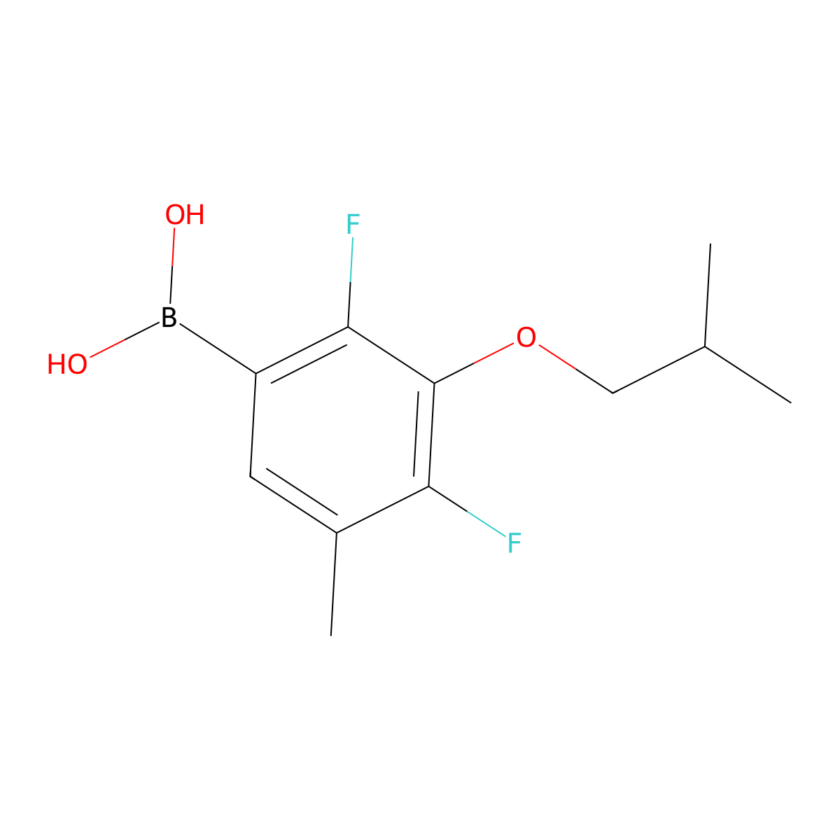 2,4-Difluoro-5-methyl-3-(2-methylpropoxy)phenylboronic acid molecular structure, CAS 2096339-91-0