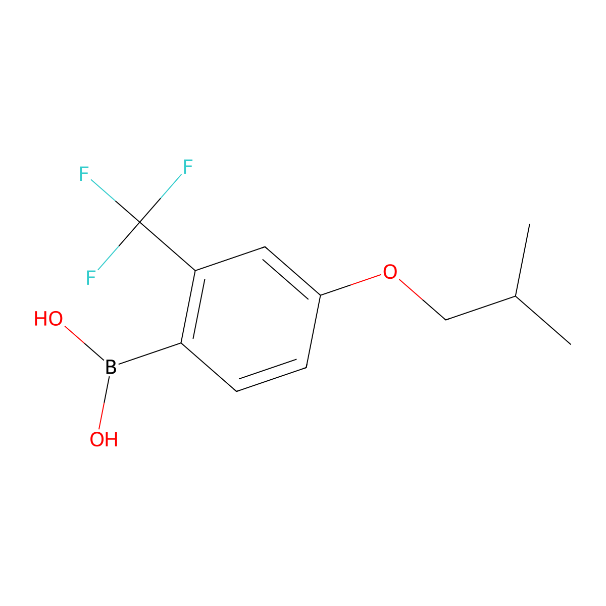 4-Isobutoxy-2-(trifluoromethyl)phenylboronic acid molecular structure, CAS 2096339-98-7