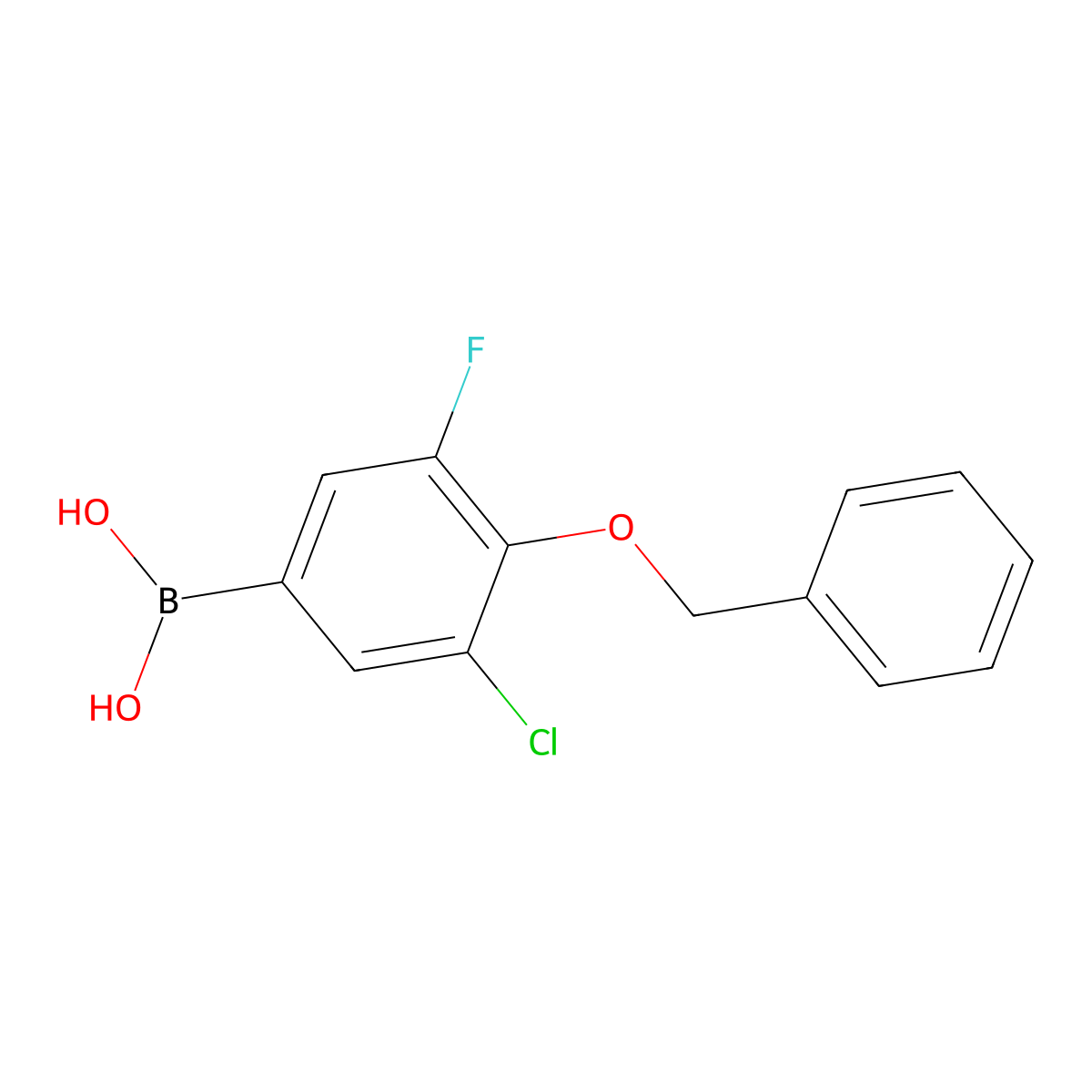 4-(Benzyloxy)-3-chloro-5-fluorophenylboronic acid molecular structure, CAS 2096340-08-6