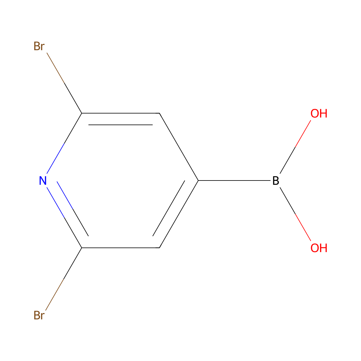 2,6-Dibromopyridine-4-boronic acid molecular structure, CAS 2096340-19-9