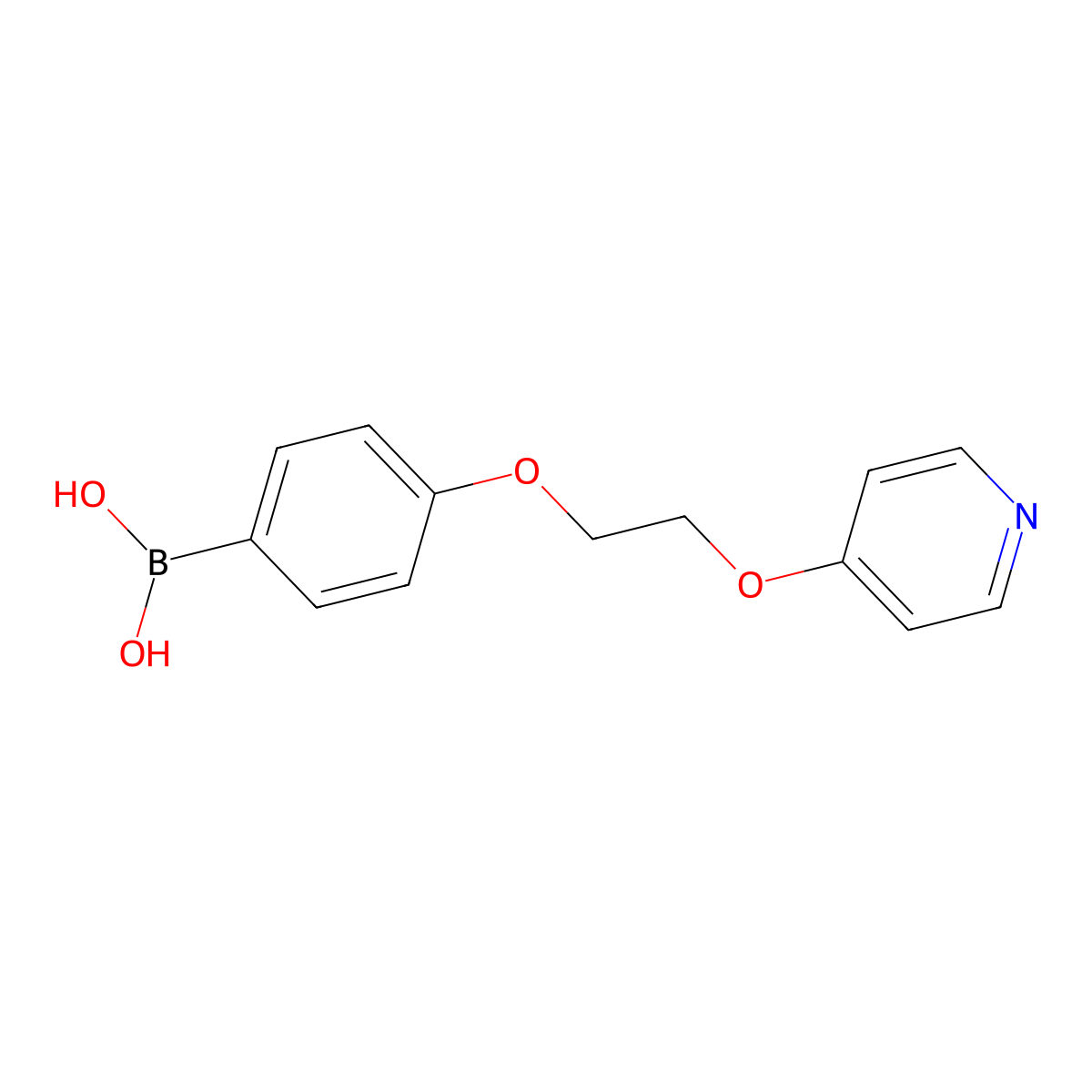 4-[2-(Pyridin-4-yloxy)ethoxy]phenylboronic acid molecular structure, CAS 2096340-20-2