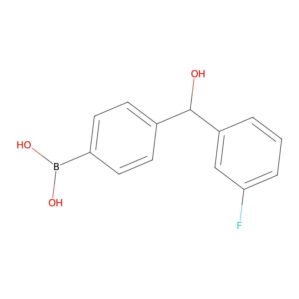 4-[(3-Fluorophenyl)(hydroxy)methyl]phenylboronic acid molecular structure, CAS 2096340-25-7