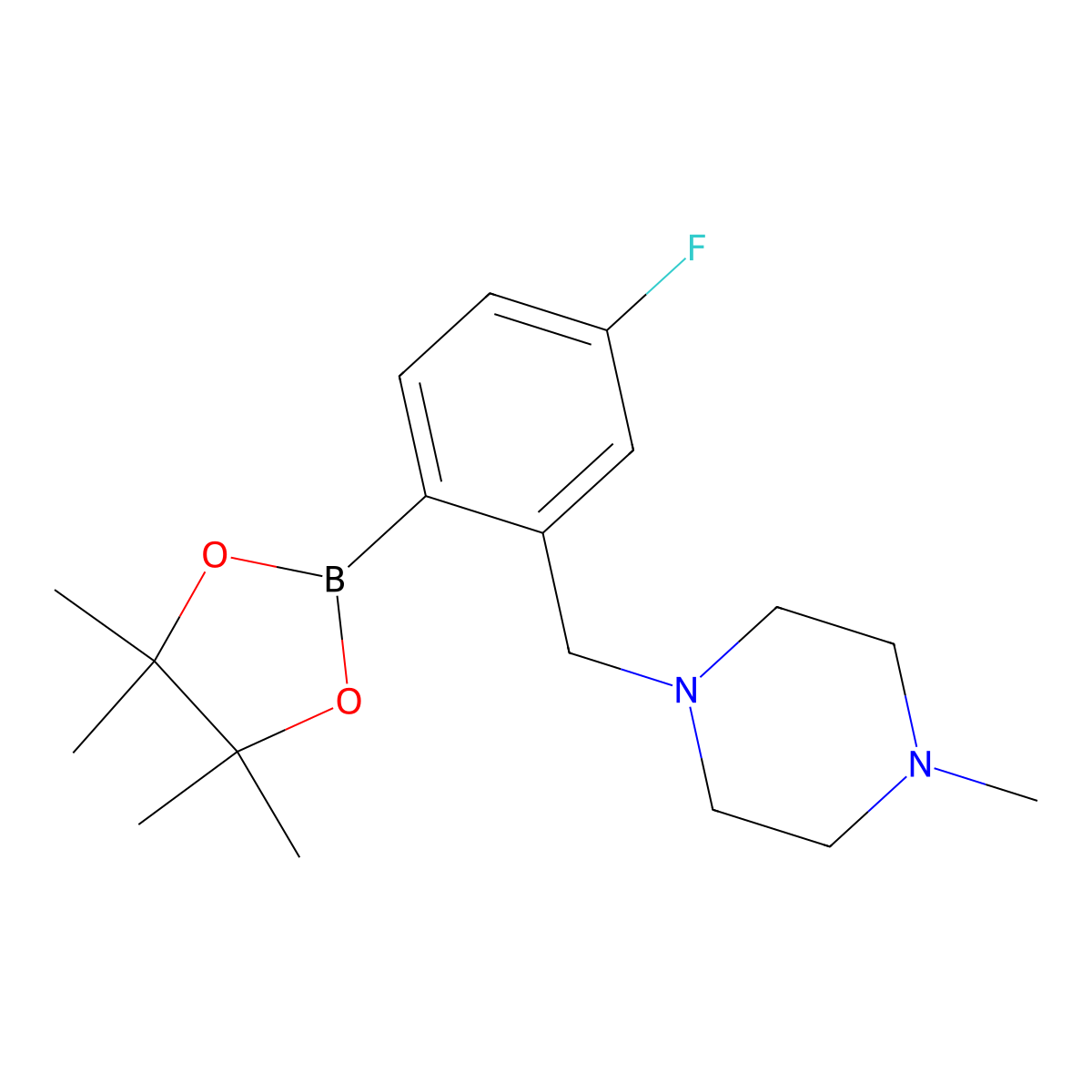 4-Fluoro-2-[(4-methyl-1-piperazinyl)methyl]phenylboronic Acid Pinacol Ester molecular structure, CAS 2096340-29-1