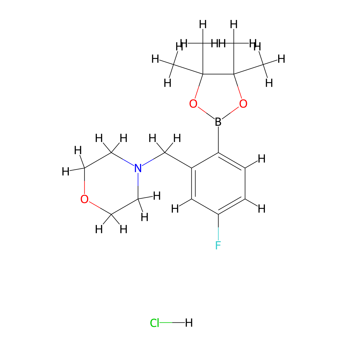 4-(5-Fluoro-2-(4,4,5,5-tetramethyl-1,3,2-dioxaborolan-2-yl)benzyl)morpholine hydrochloride molecular structure, CAS 2096340-34-8