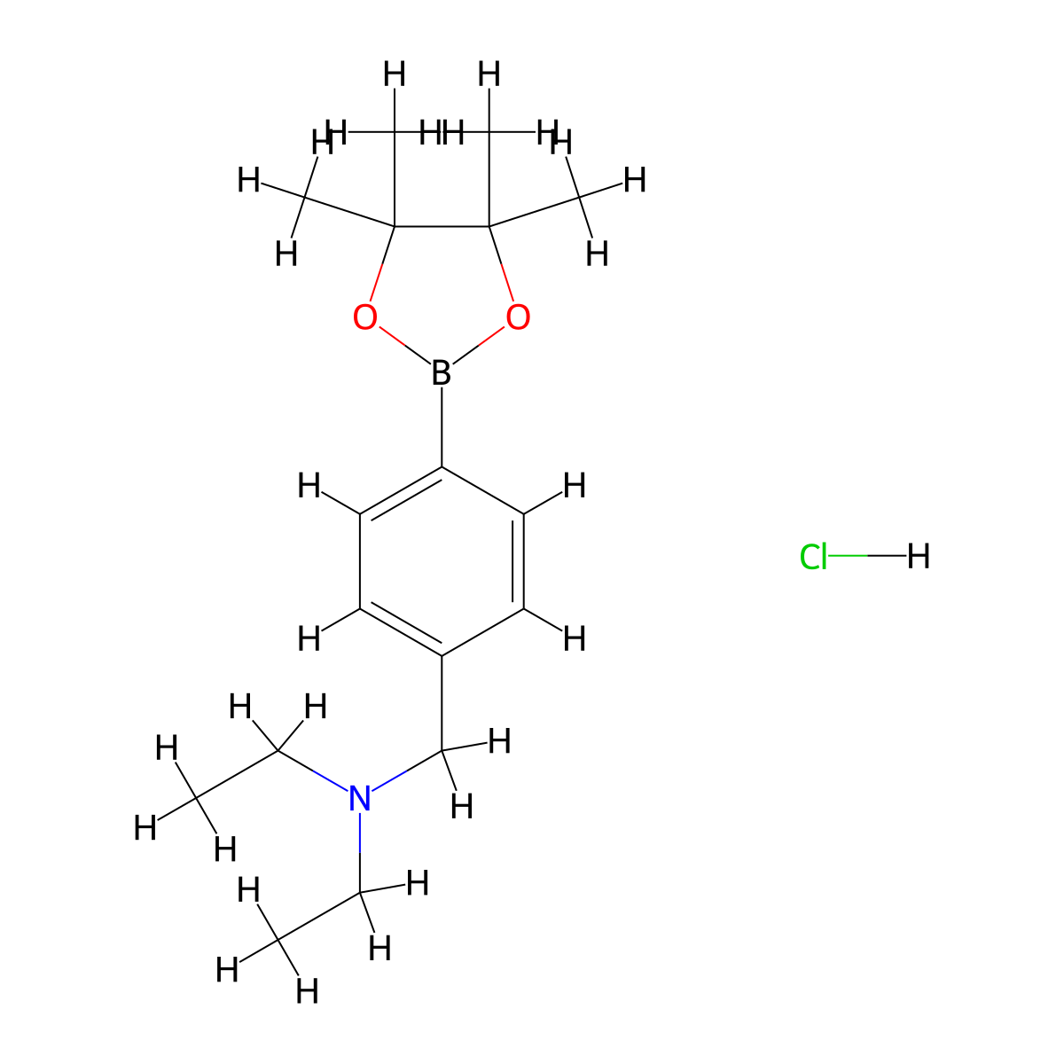 4-((Diethylamino)methyl)phenylboronic acid pinacol ester hydrochloride molecular structure, CAS 2096340-36-0