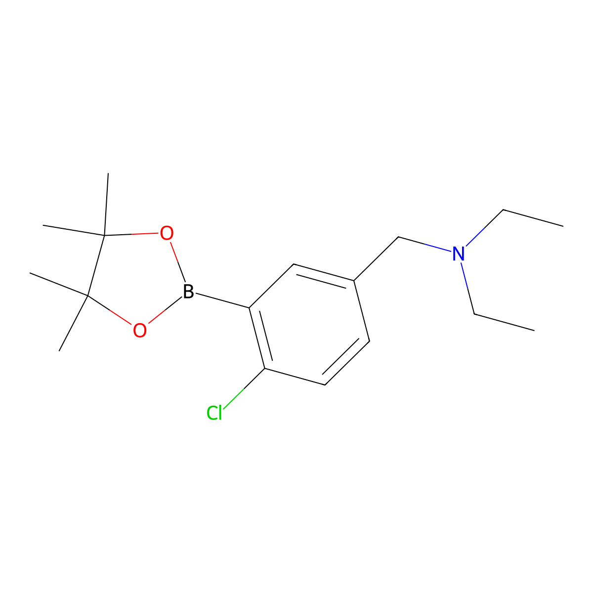 2-Chloro-5-(N,N-diethylaminomethyl)phenylboronic acid, pinacol ester molecular structure, CAS 2096341-29-4