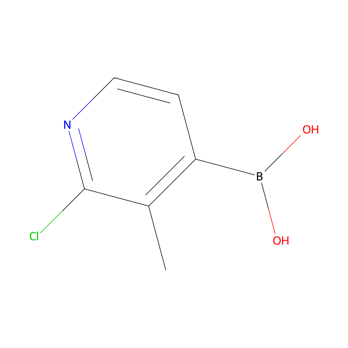 2-Chloro-3-methylpyridine-4-boronic acid molecular structure, CAS 2096341-42-1