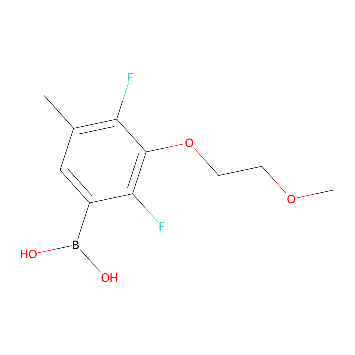 2,4-Difluoro-3-(2-methoxyethoxy)-5-methylphenylboronic acid molecular structure, CAS 2096341-45-4