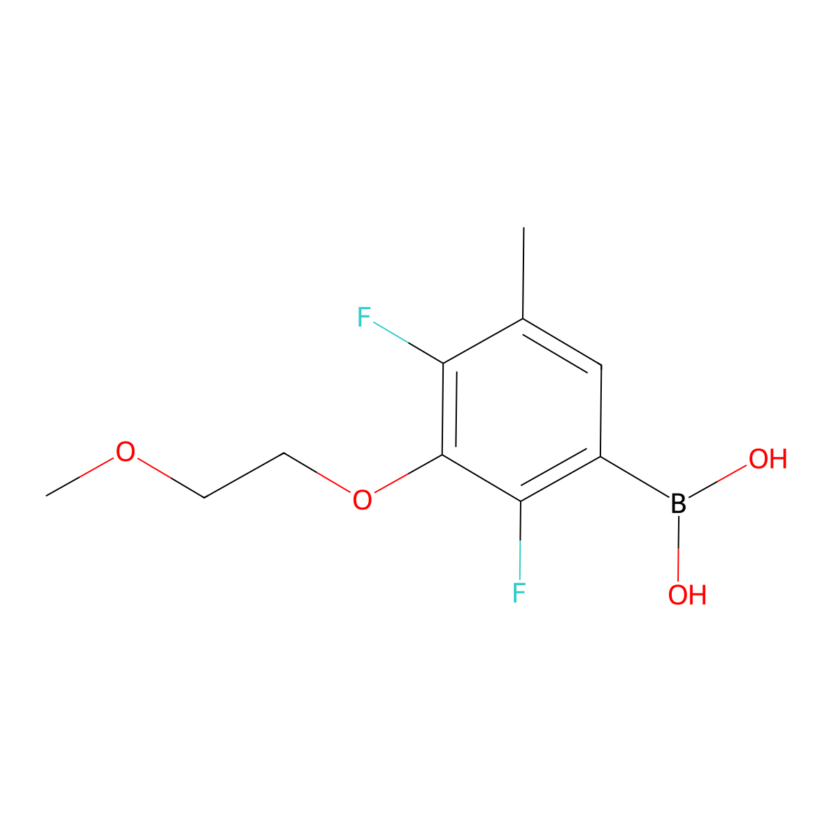 2,4-Difluoro-3-(2-methoxyethoxy)-5-methylphenylboronic acid molecular structure, CAS 2096341-45-4