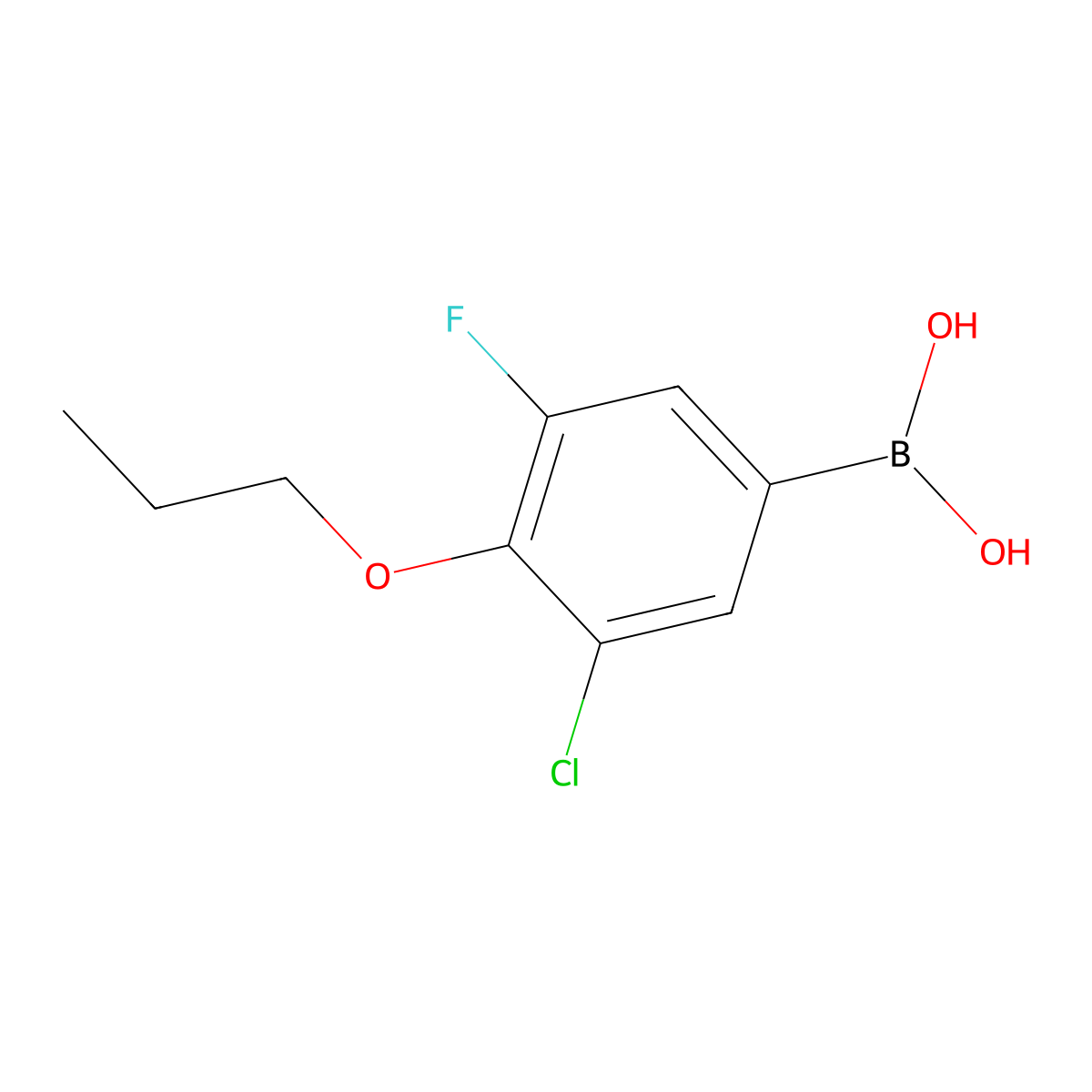 3-Chloro-5-fluoro-4-propoxyphenylboronic acid molecular structure, CAS 2096341-48-7