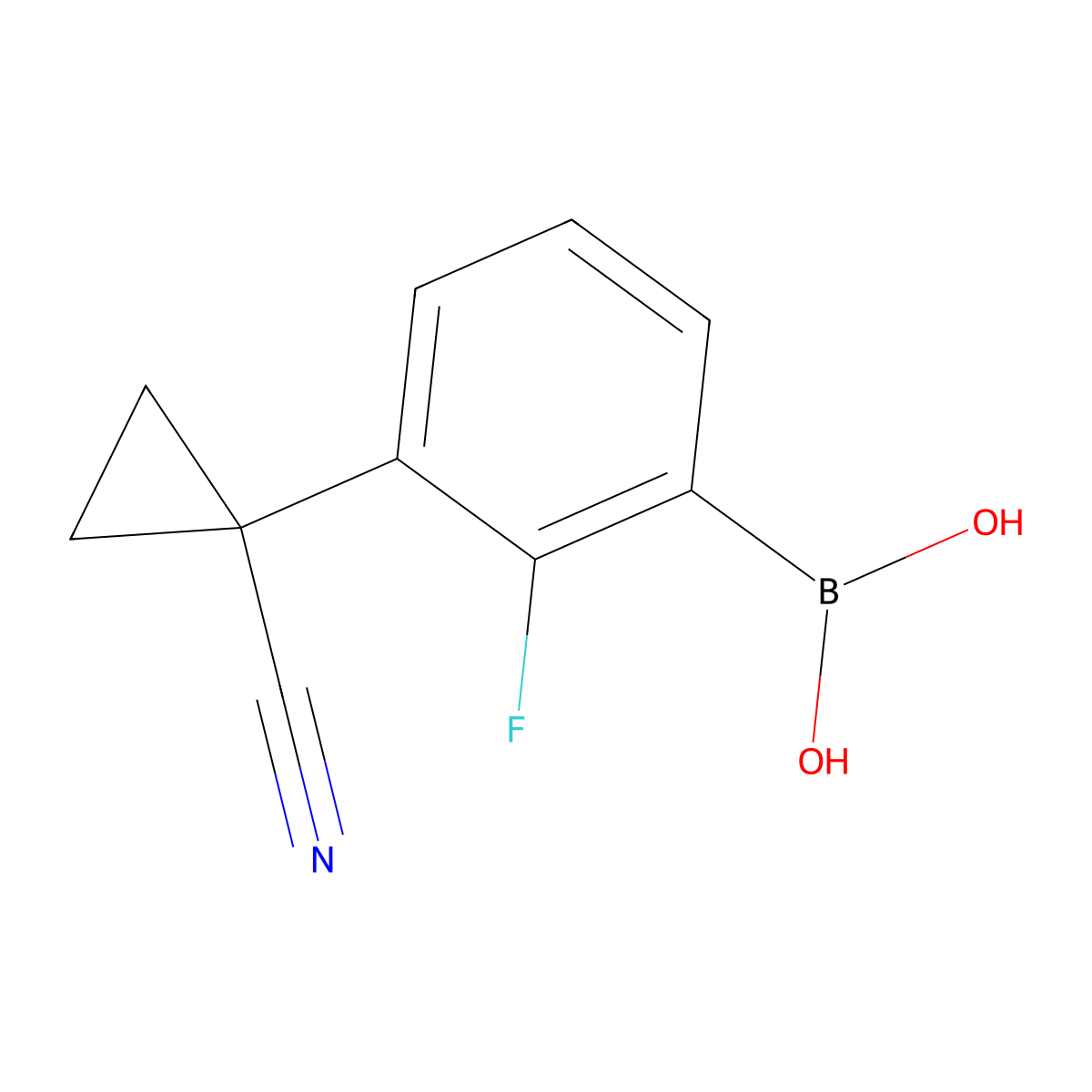 3-(1-Cyanocyclopropyl)-2-fluorophenylboronic acid molecular structure, CAS 2096341-54-5