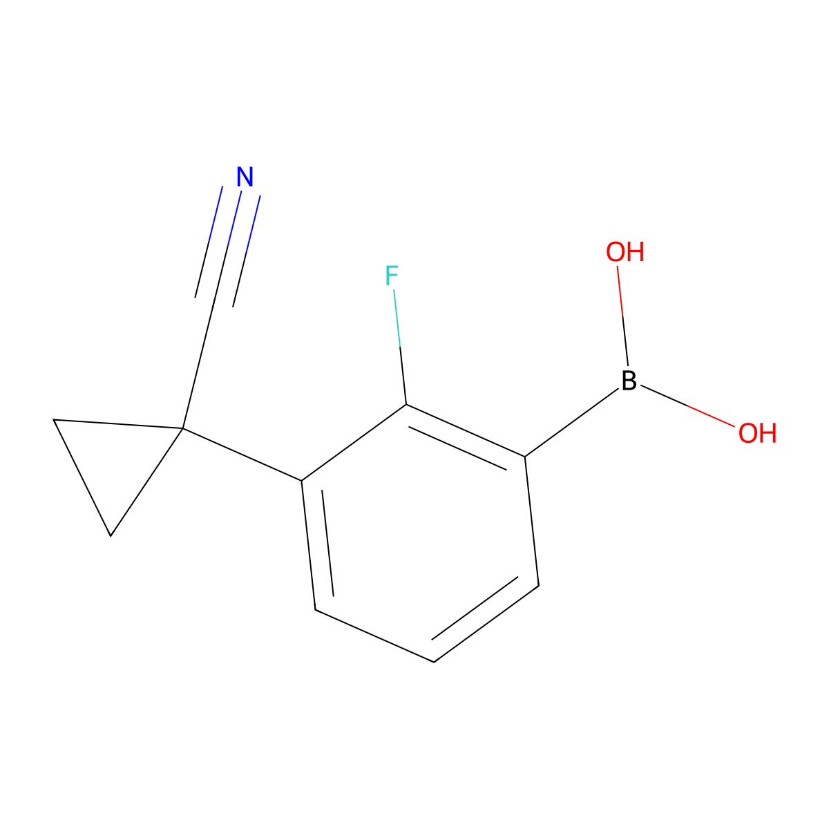 3-(1-Cyanocyclopropyl)-2-fluorophenylboronic acid molecular structure, CAS 2096341-54-5