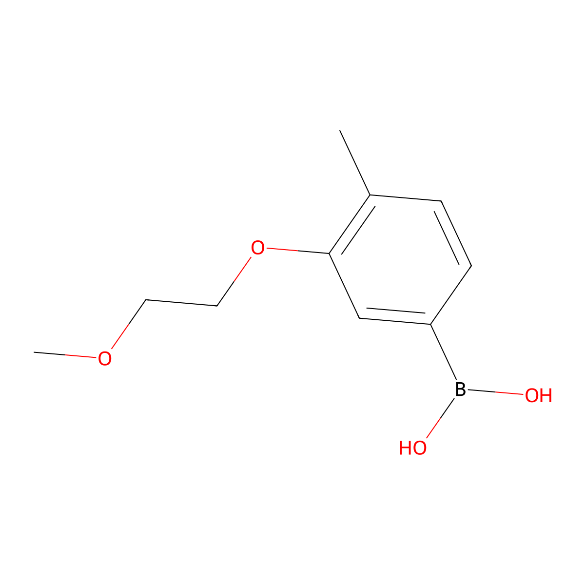 3-(2-Methoxyethoxy)-4-methylphenylboronic acid molecular structure, CAS 2096341-55-6