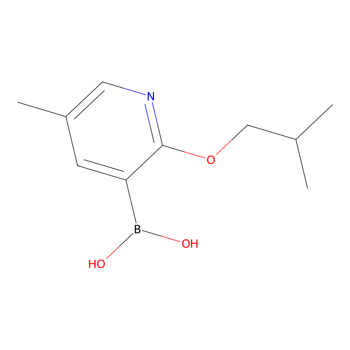 2-Isobutoxy-5-methylpyridine-3-boronic acid molecular structure, CAS 2096341-58-9