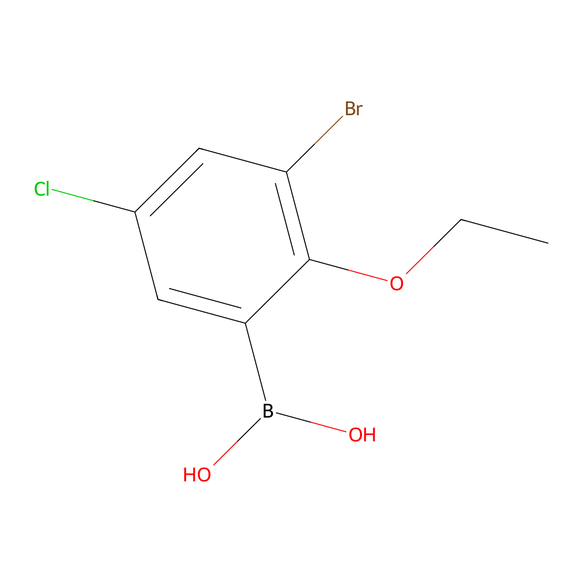 3-Bromo-5-chloro-2-ethoxyphenylboronic acid molecular structure, CAS 2096341-59-0