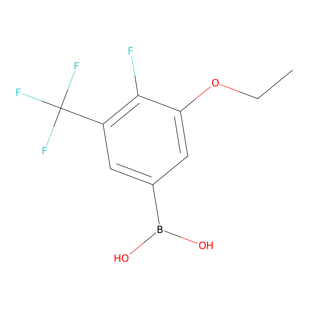 3-Ethoxy-4-fluoro-5-(trifluoromethyl)phenylboronic acid molecular structure, CAS 2096341-62-5