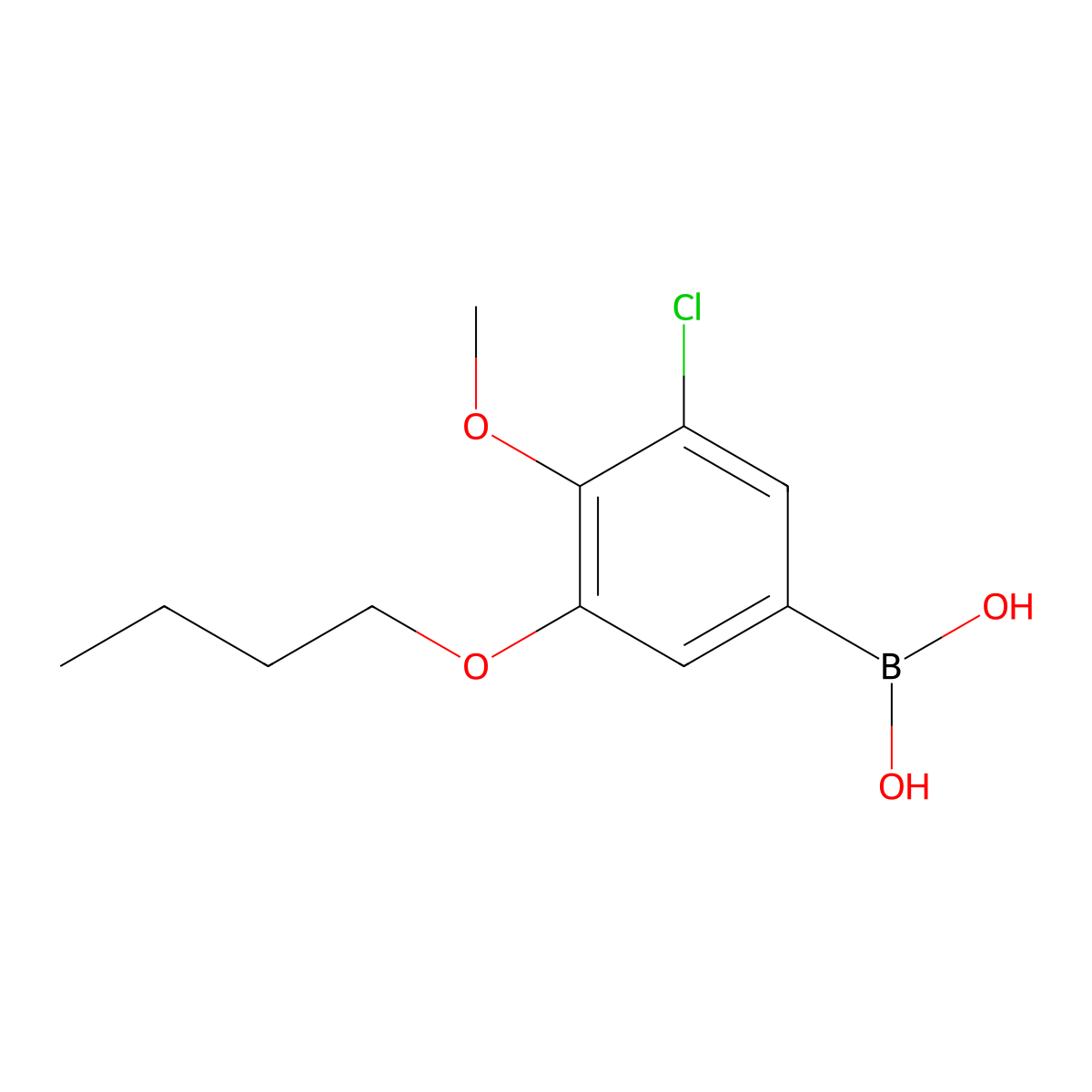 (3-Butoxy-5-chloro-4-methoxyphenyl)boronic acid molecular structure, CAS 2096341-63-6