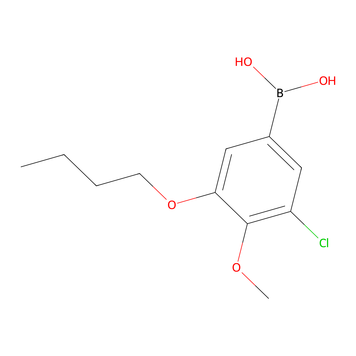 (3-Butoxy-5-chloro-4-methoxyphenyl)boronic acid molecular structure, CAS 2096341-63-6