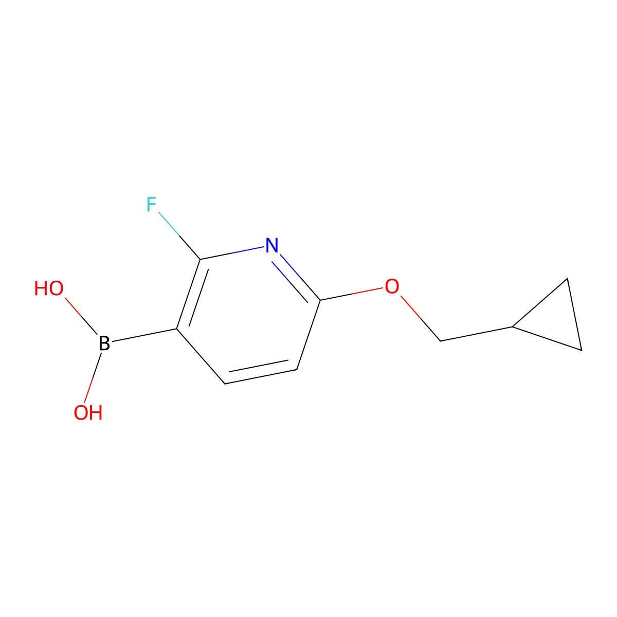 6-(Cyclopropylmethoxy)-2-fluoropyridine-3-boronic acid molecular structure, CAS 2096341-65-8