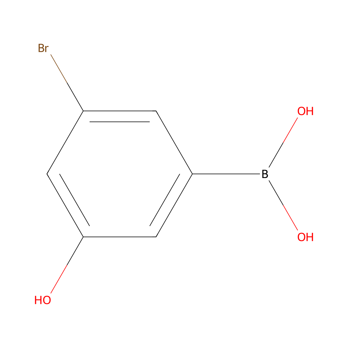 3-Bromo-5-hydroxyphenylboronic acid molecular structure, CAS 2096341-66-9