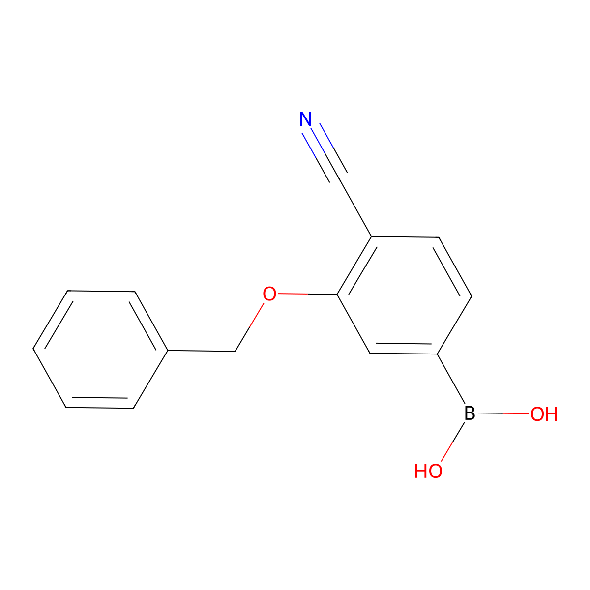 3-Benzyloxy-4-cyanophenylboronic acid molecular structure, CAS 2096341-67-0
