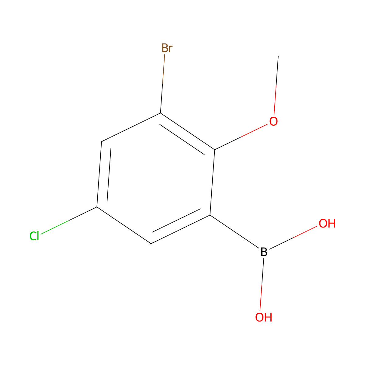 3-Bromo-5-chloro-2-methoxyphenylboronic acid molecular structure, CAS 2096341-68-1