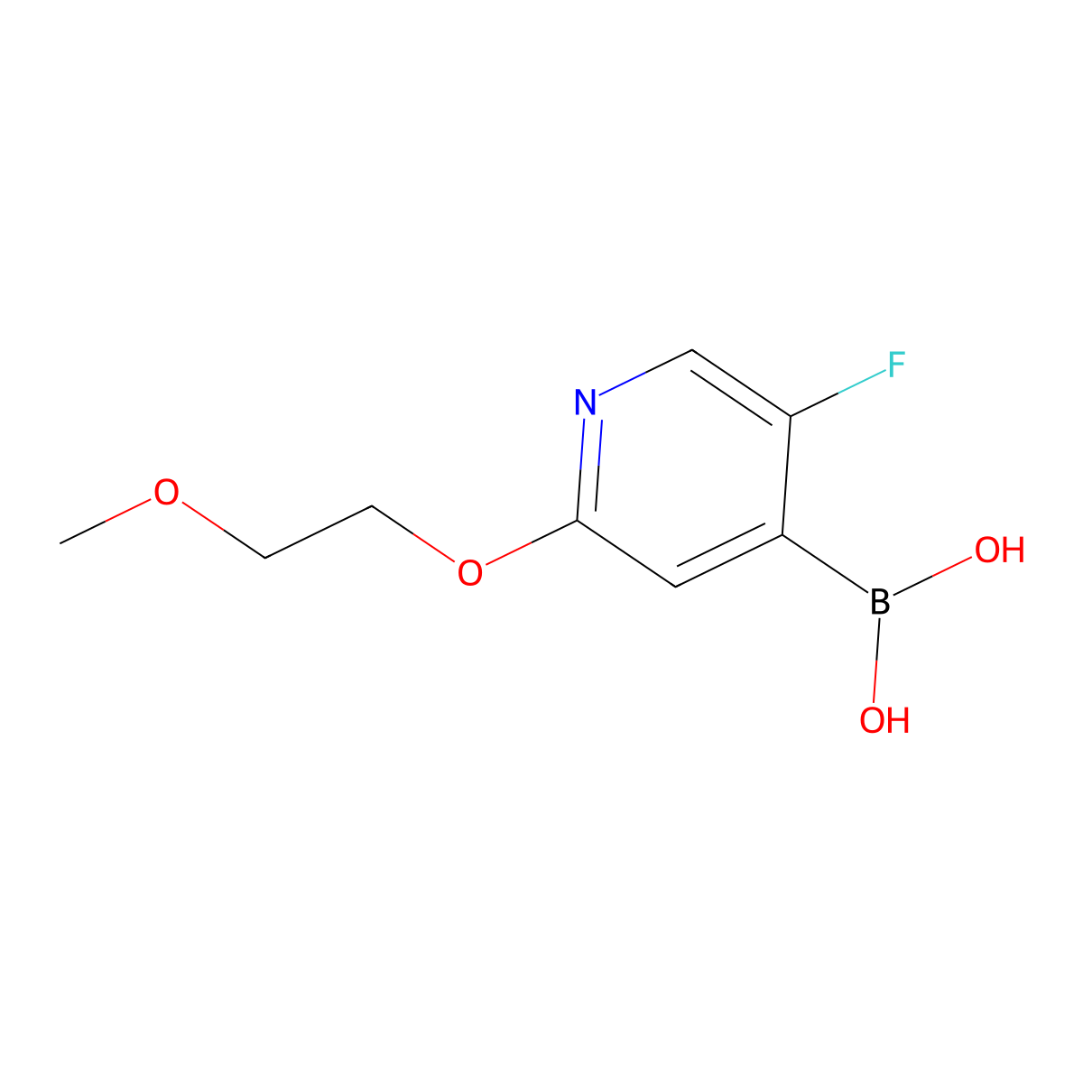 5-Fluoro-2-(2-methoxyethoxy)pyridine-4-boronic acid molecular structure, CAS 2096341-69-2
