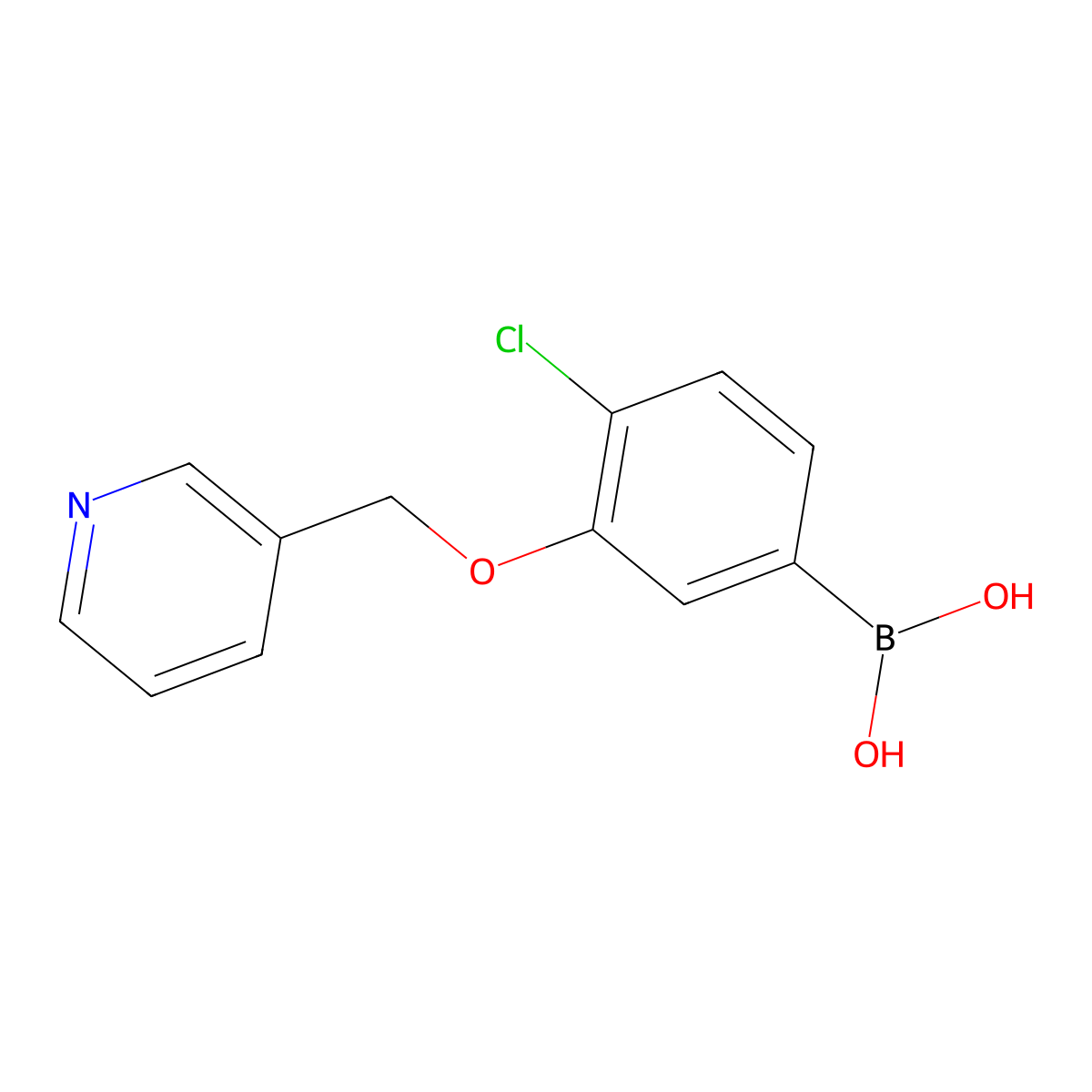 4-Chloro-3-(pyridin-3-ylmethoxy)phenylboronic acid molecular structure, CAS 2096341-73-8