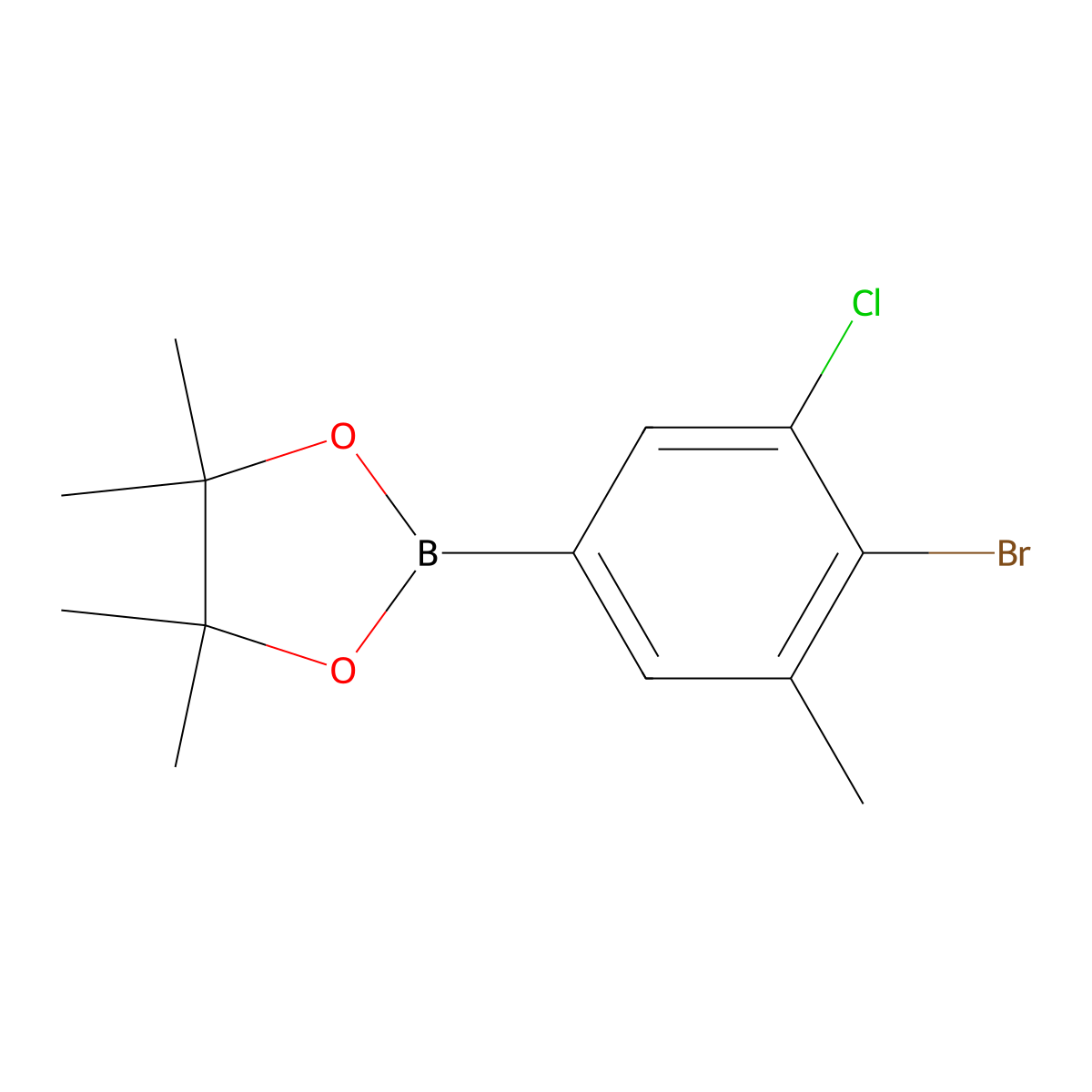 4-Bromo-3-chloro-5-methylphenylboronic acid pinacol ester molecular structure, CAS 2096341-75-0