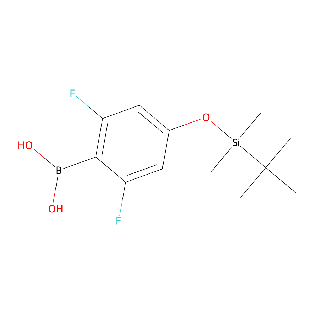 4-(t-Butyldimethylsilyloxy)-2,6-difluorophenylboronic acid molecular structure, CAS 2096341-77-2
