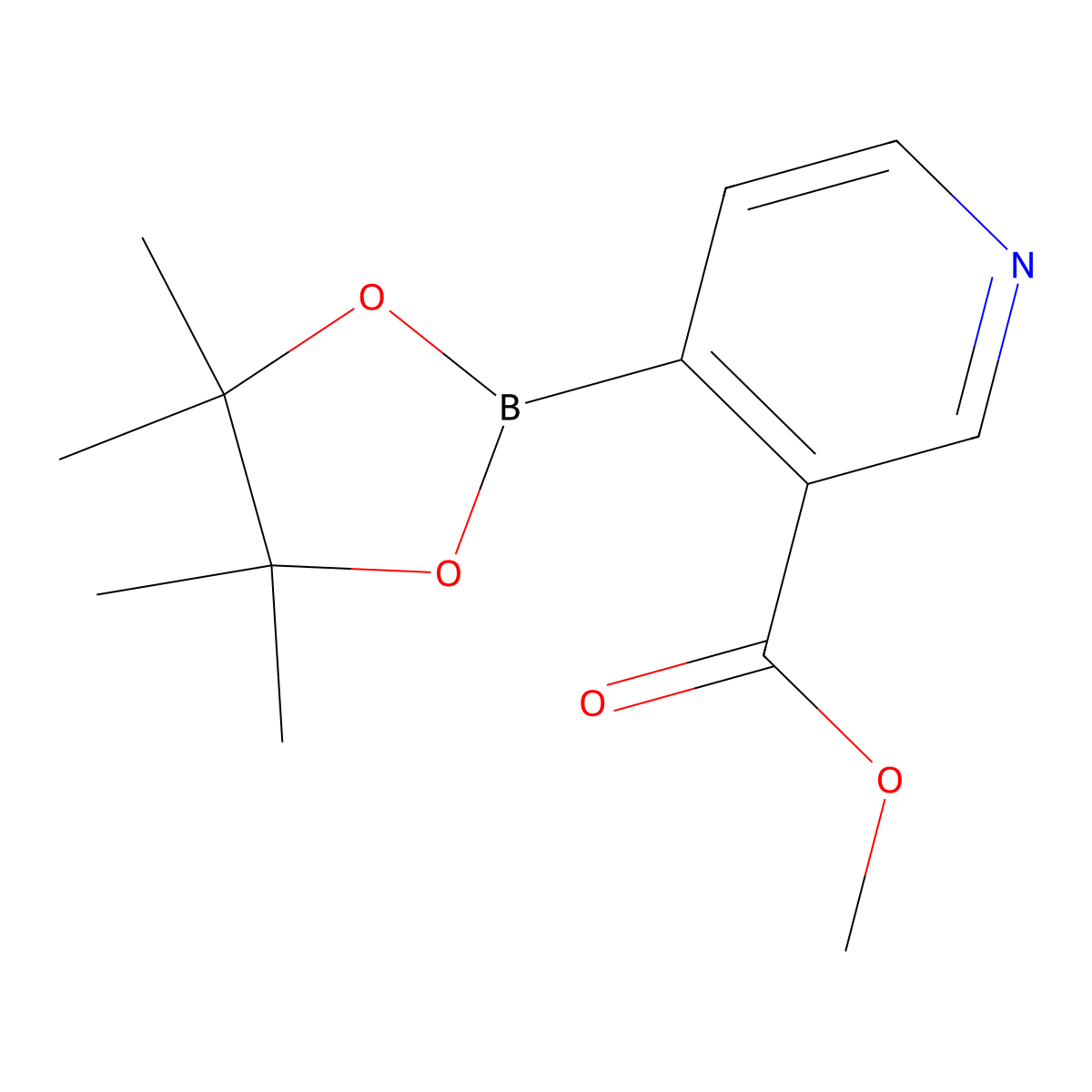 Methyl 4-(4,4,5,5-tetramethyl-1,3,2-dioxaborolan-2-YL)nicotinate molecular structure, CAS 2096342-27-5