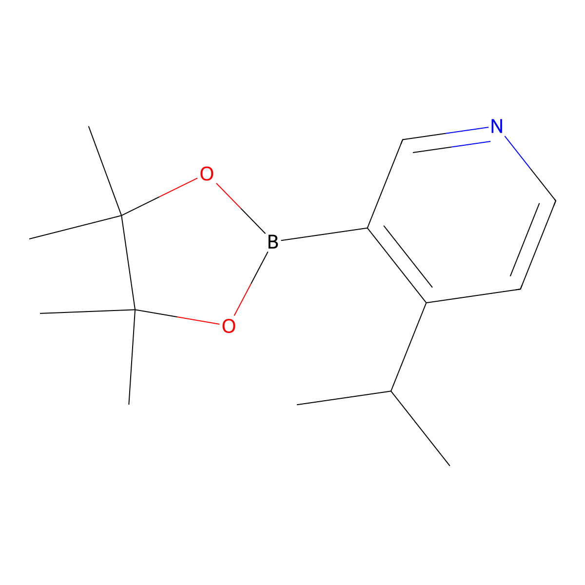 4-Isopropyl-3-(4,4,5,5-tetramethyl-1,3,2-dioxaborolan-2-yl)pyridine molecular structure, CAS 2096342-29-7