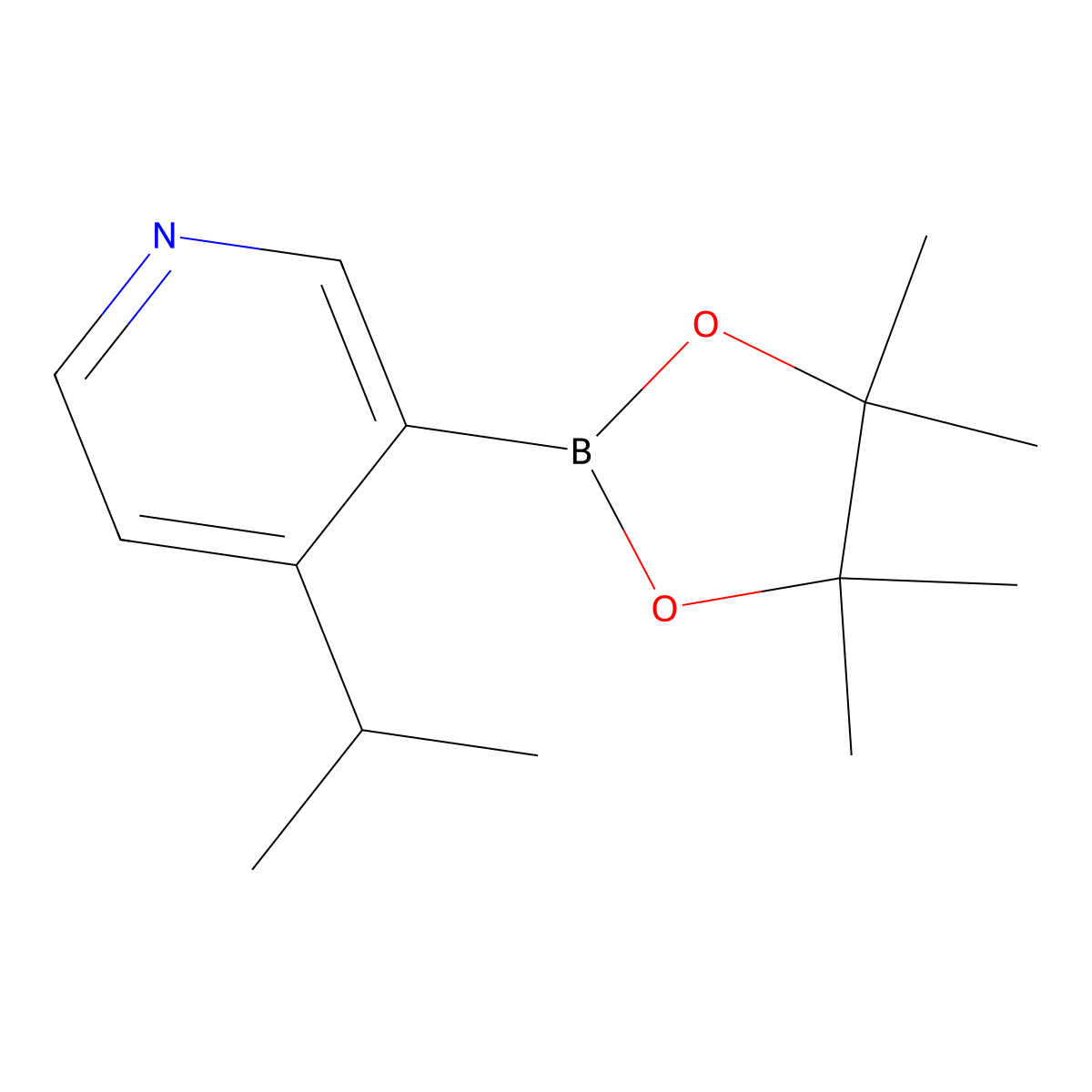 4-Isopropyl-3-(4,4,5,5-tetramethyl-1,3,2-dioxaborolan-2-yl)pyridine molecular structure, CAS 2096342-29-7