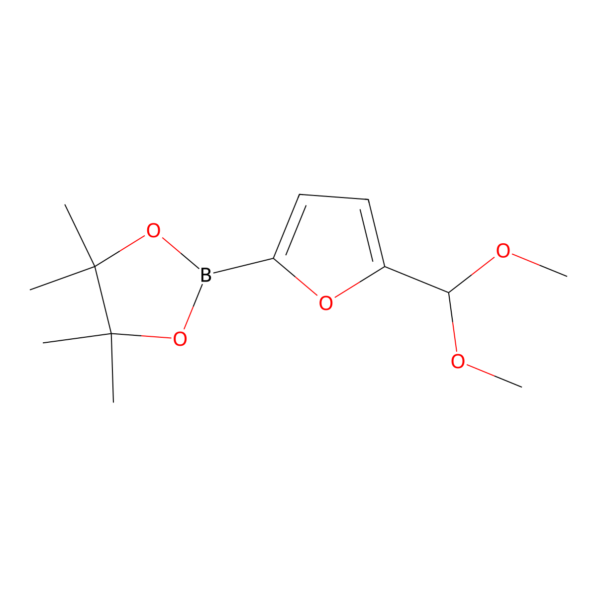 5-(Dimethoxymethyl)furan-2-boronic acid pinacol ester molecular structure, CAS 2096342-30-0